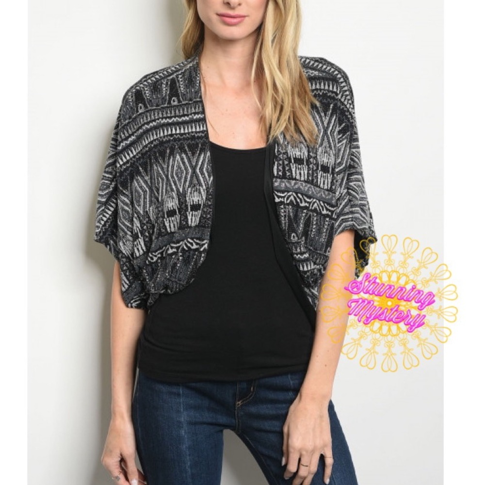 💕 Sparkle Silver Black Cardigan - Picture 2 of 8